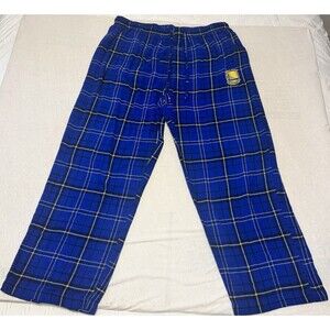 Golden State Warriors Pajama Pants Blue Plaid Unisex Pants XL Embroidered Logo